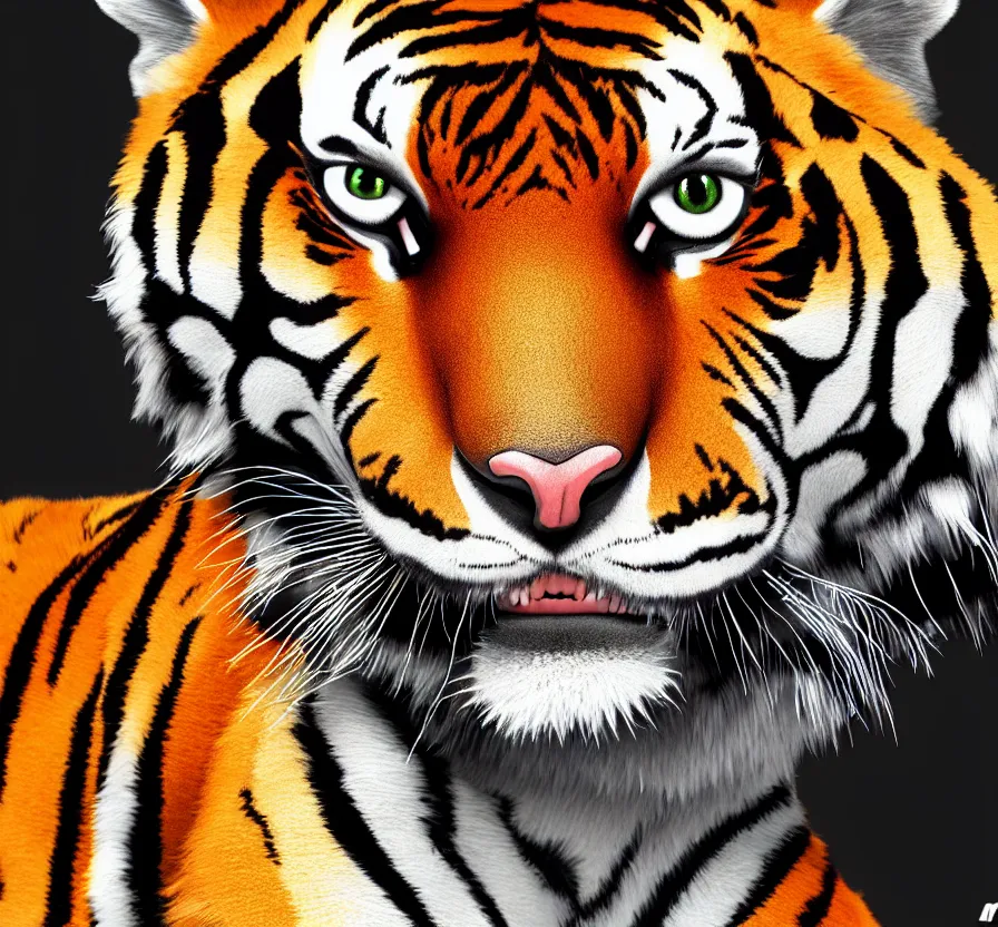 Image similar to low poly vector tiger, ue 5, ue 6, unreal engine 5, cinematic 4 k wallpaper, 8 k, ultra detailed, by popular digital artist, beautiful image, resolution, artstation