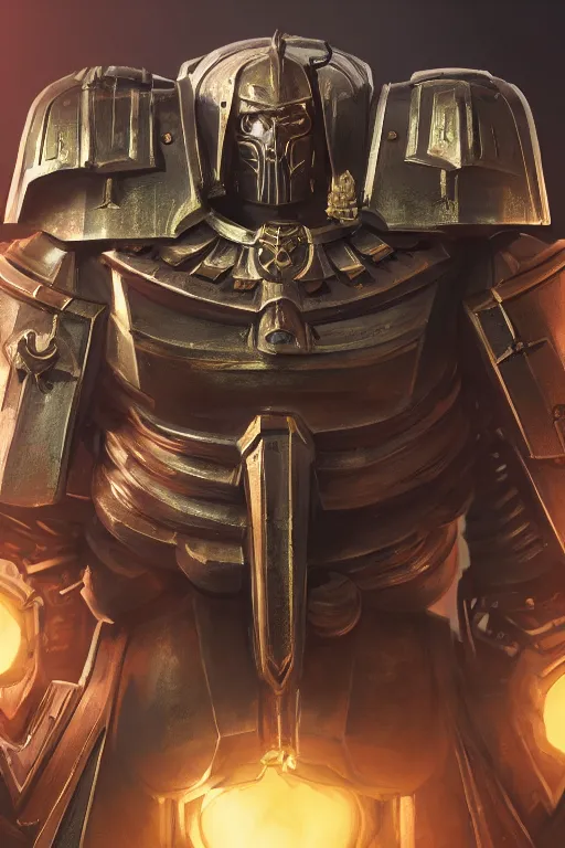 Image similar to armor portrait heros warhammer 4 0 k horus heresy fanart - the primarchs emperor by johannes helgeson animated with vfx concept artist & illustrator global illumination ray tracing hdr fanart arstation zbrush central hardmesh 8 k octane renderer comics stylized