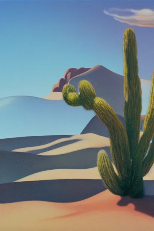 Image similar to liminal vaporwave desert oasis surrealism dream, painted by Edward Hopper, airbrush