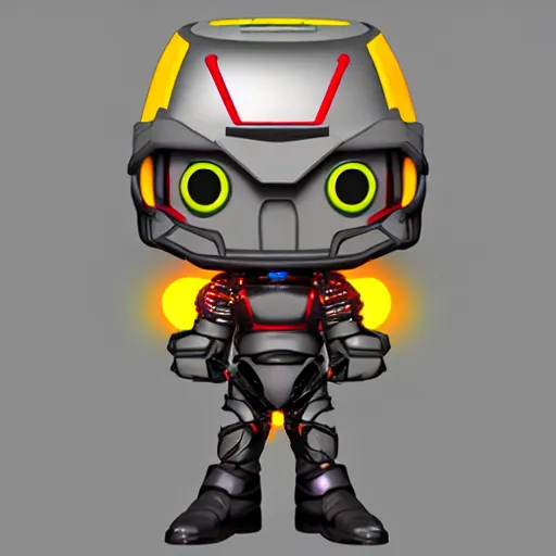 Image similar to pop figurine of a futuristic space corp warrior in a power stance, art station trends , digital art.