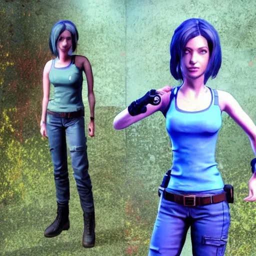 Image similar to jill valentine by bill watterson and artgem, 3 d unreal engine.