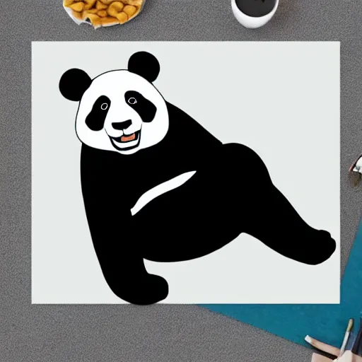 Image similar to super cute and funny giant panda avatar, illustration, 2 d, flat style, flat