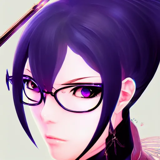 Anime Bayonetta Headshot Profile Digital Art Pretty Stable