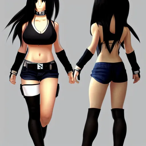 Image similar to full body concept of tifa lockhart, trending on artstation