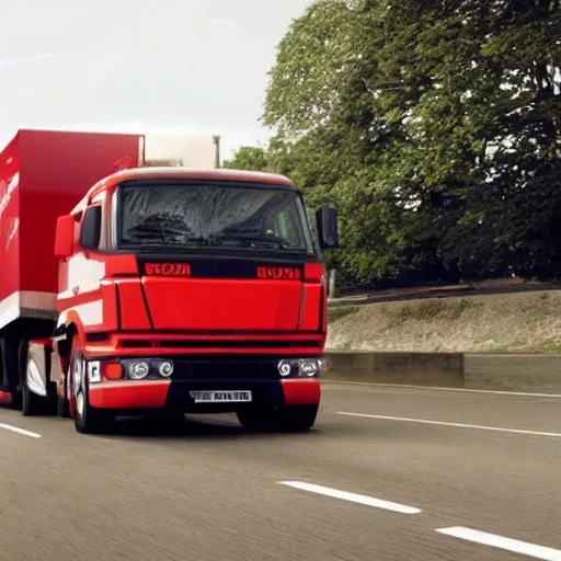 Prompt: A lorry/truck designed and produced by Lamborghini, promotional photo