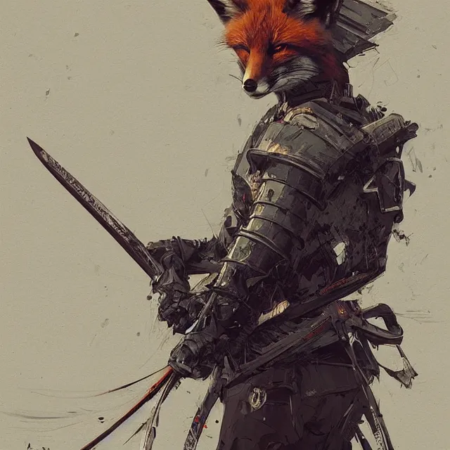 Image similar to very beauty fox samurai with a katana hyper detailed, insane details, intricate, elite, elegant, luxury, by ismail inceoglu dragan bibin hans thoma greg rutkowski alexandros pyromallis rene maritte illustrated,, fine details, realistic shaded, fine - face,