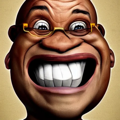 Image similar to Caricature of Jacob Zuma laughing, artstation, detailed, funny