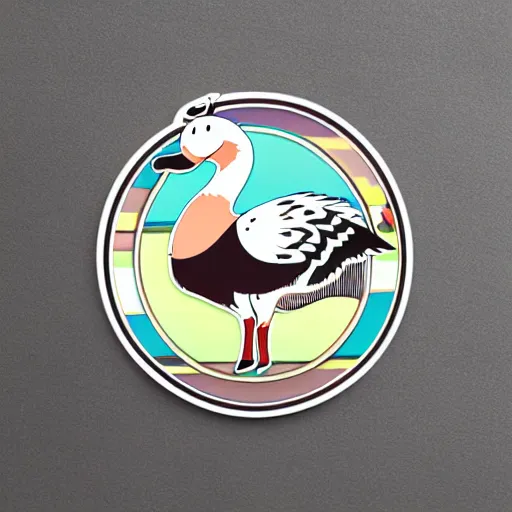 Prompt: ghibli style goose sticker