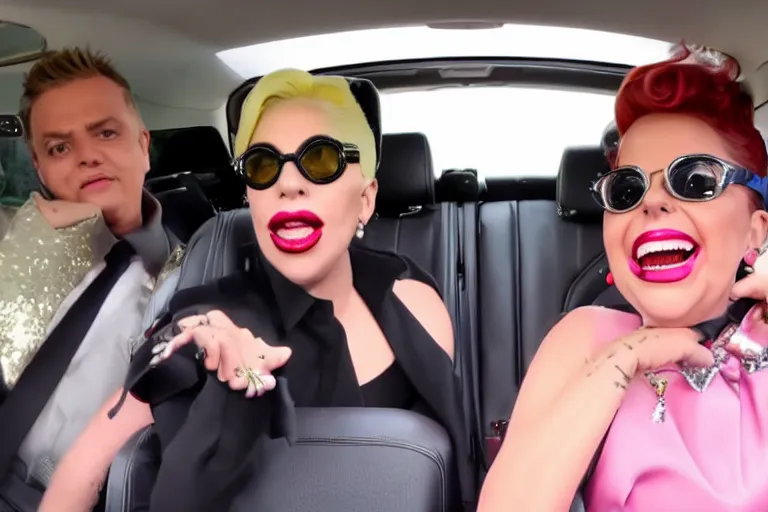 Image similar to lady gaga and judy garland carpool karaoke