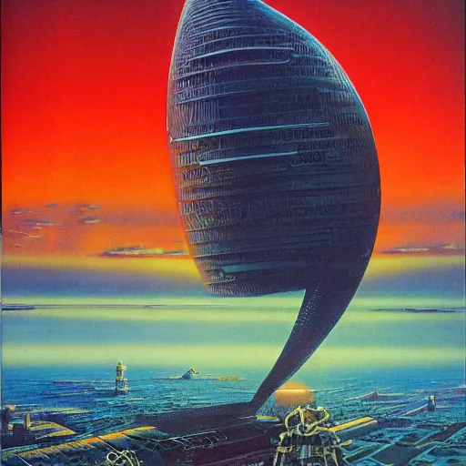 Prompt: elmo in the style of a 7 0 s science fiction novel cover, highly detailed, bruce pennington, peter jones