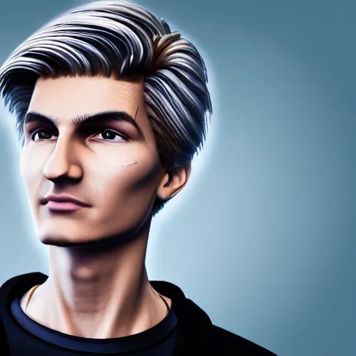 Image similar to a high quality photo of handsome gigachad XQC gambling, photorealism, 8k, artstation