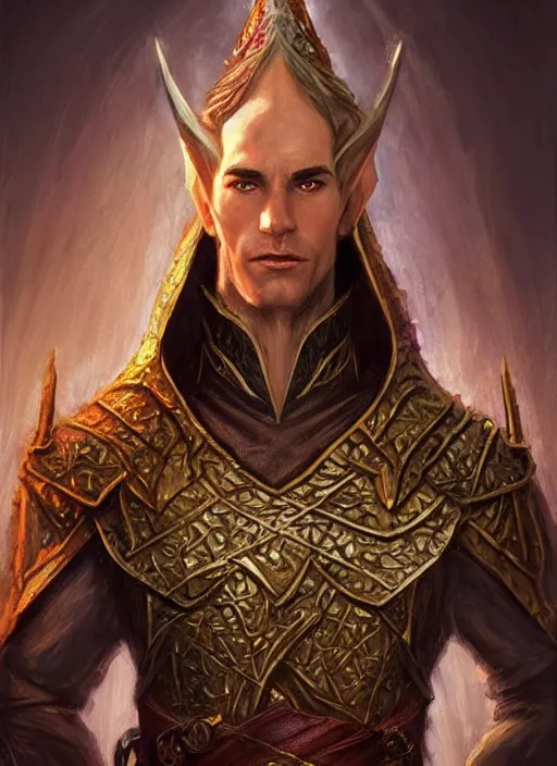 elegant elven king wearing a crown, ultra detailed, Stable Diffusion