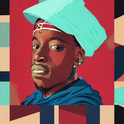 Prompt: Supreme x Lil Yachty Profile Picture by Sachin Teng, asymmetrical, Organic Painting , Matte Painting, geometric shapes, hard edges, graffiti, street art,:2 by Sachin Teng:4