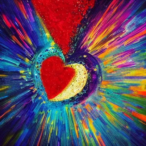 Prompt: beautiful abstract artwork describing the feeling of love, happiness, and feeling good