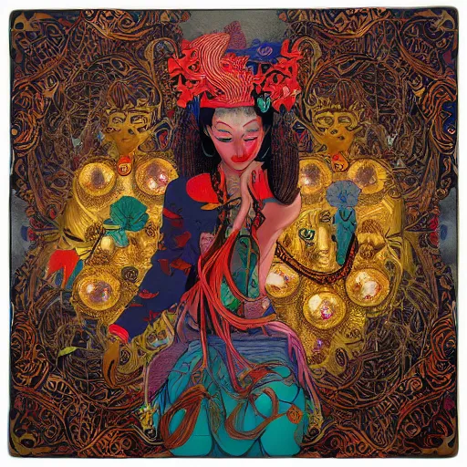 Prompt: juggle Gilded lotus princess oriental, james jean