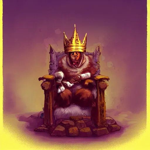 Image of a rat with a crown sitting on a throne