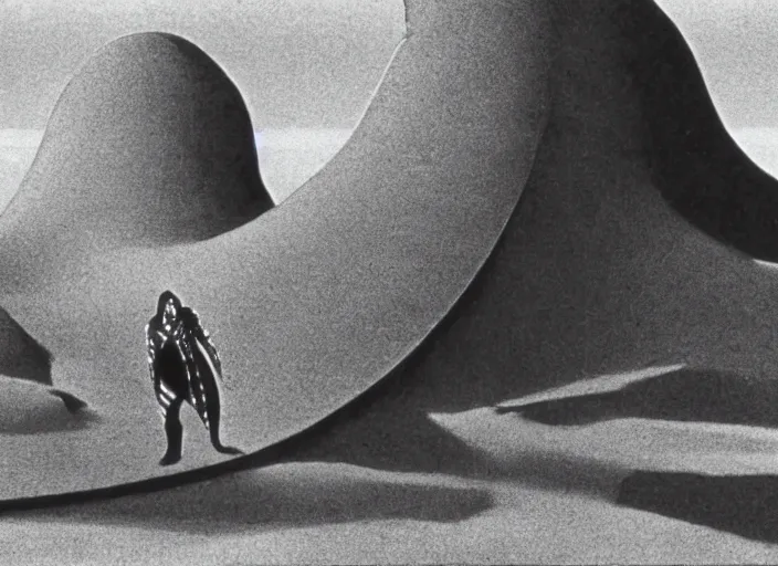 Prompt: sandworm scene from the 1 9 7 4 science fiction film dune