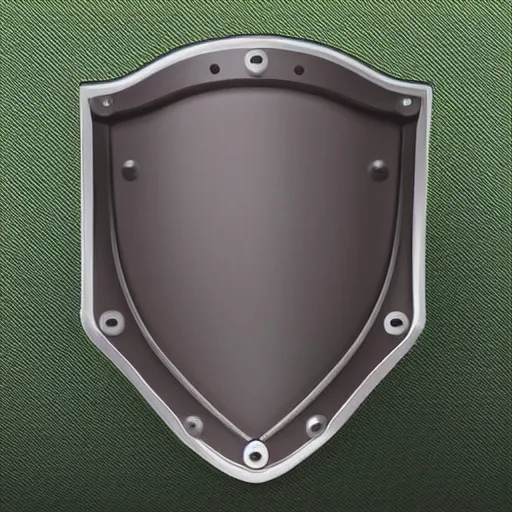 Prompt: simple hyperrealistic metal shield