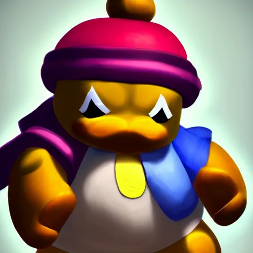 Image similar to king dedede league of legends character art. katherine'suqling'su style. digital illustration. hyper realistic. high quality. high resolution. 4 k. dynamic lighting. highly detailed. sharp focus. non blurry. smooth.