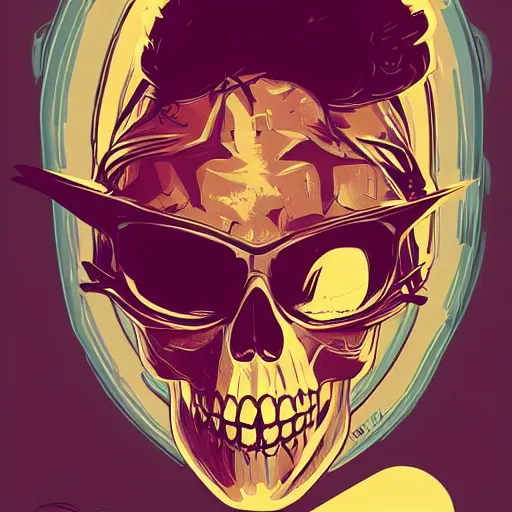 Prompt: portrait skull girl by petros afshar, tom whalen, laurie greasley, jc leyendecker and greg rutkowski