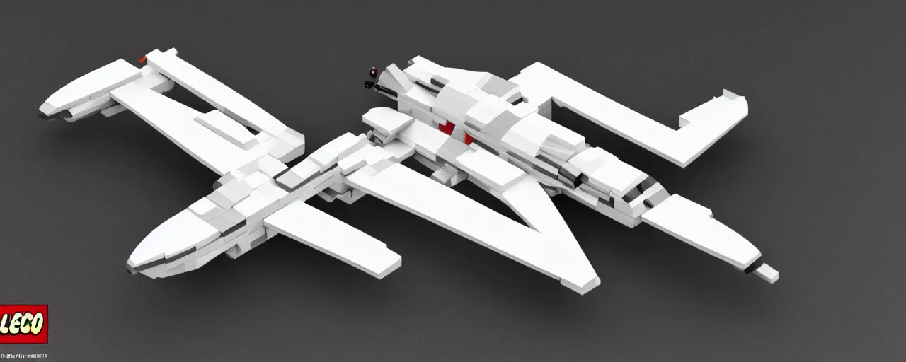 Image similar to Aerodynamic futuristic airplane, made of LEGO, in the style of LEGO, 4K, highly detailed