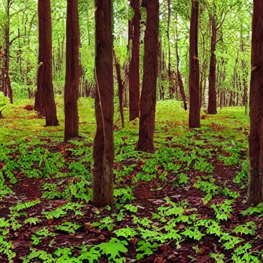 Image similar to a forest made of cheese