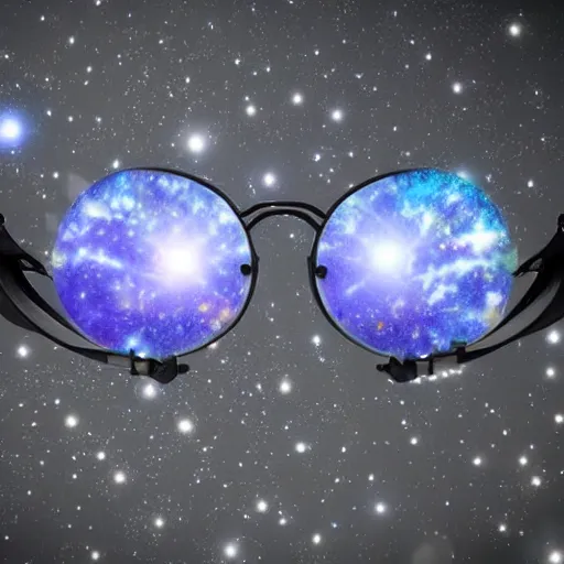 Prompt: sunglasses made out of stars and planets hyperrealistic detailed beautiful intricate 3 d render