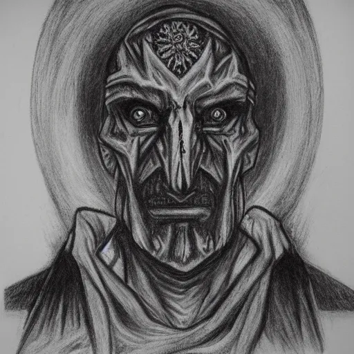 Prompt: speaker of the occult, featured, detailed, charcoal