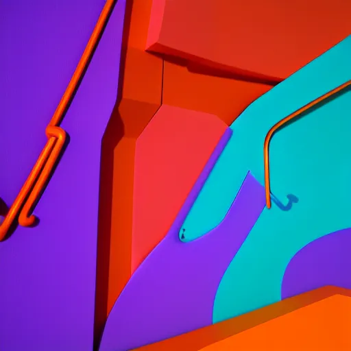 Image similar to : colorful abstract melty sculpture on the wall in modern architecture, cinematic lighting, hyper - realistic, detailed, render by c 4 d octane, unreal engine, 8 k 3 d render