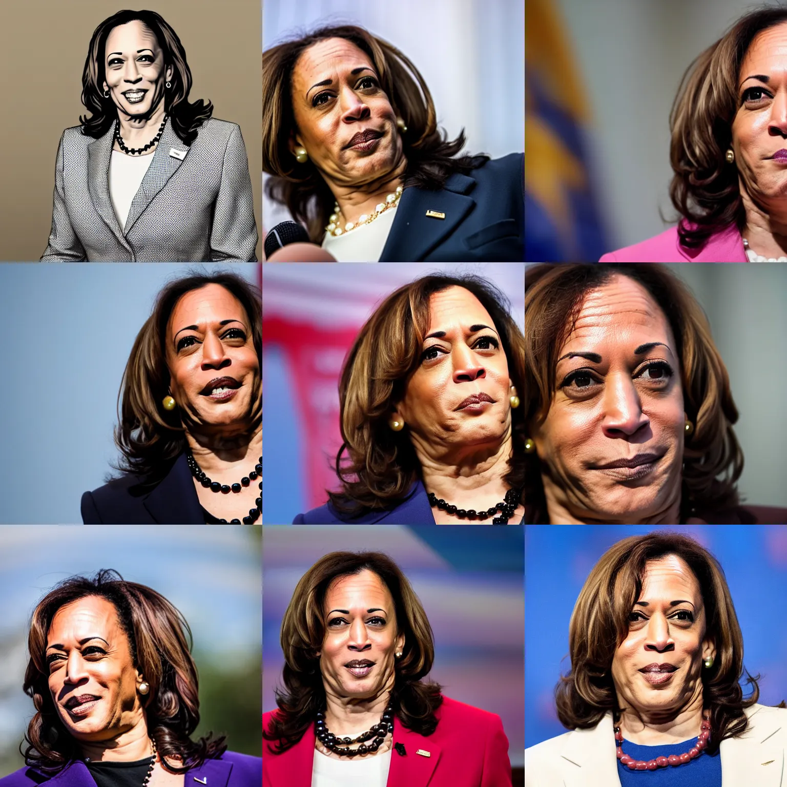 Prompt: kamala harris as a strong wild woman