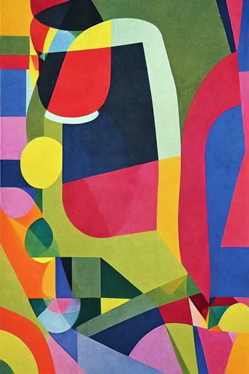 Prompt: guitar, notes, rainbow geometric architectures blend with organic shapes, pop surrealism, essence of street forms, geometric structures and multicolored prints in style of sonia delaunay, high detail, symmetry, poster