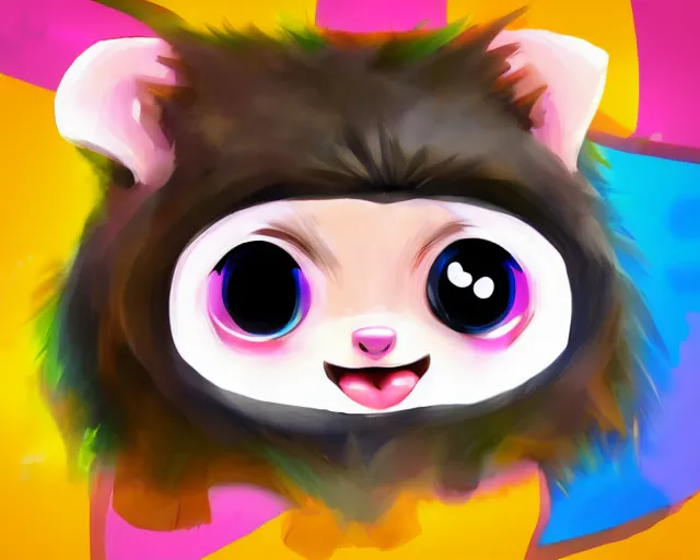 Image similar to adorable creature with big glossy eyes splashart