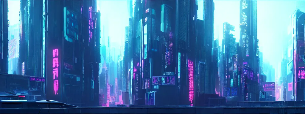 Prompt: matte painting of a dark neon cyberpunk city in the film ghost in the shell, trending on artstation, 8k, ultra hd