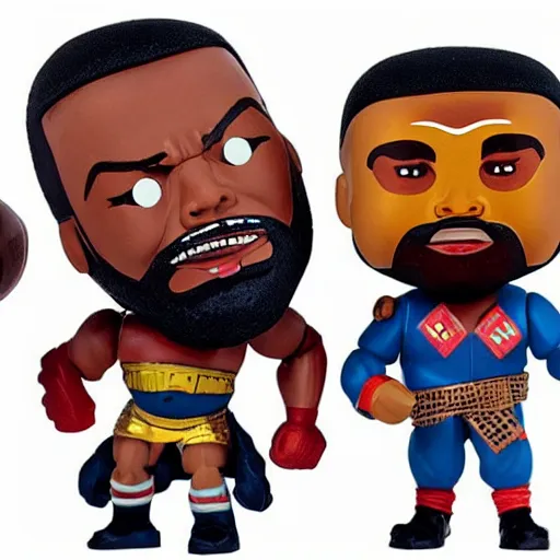 Image similar to action figure mr. t pop band, detailed facial expressions, 1 9 8 0 s aesthetic