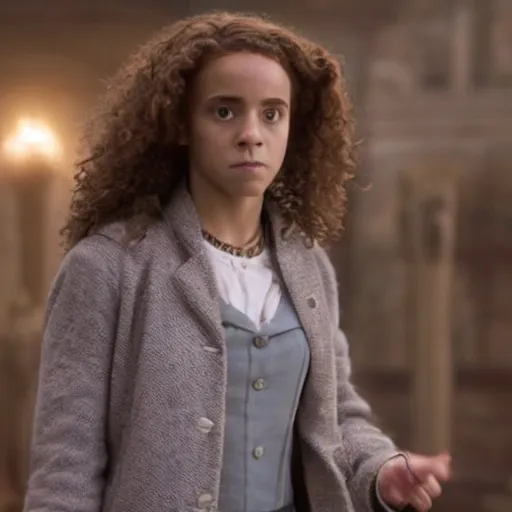 Image similar to film still of Hermione Granger.