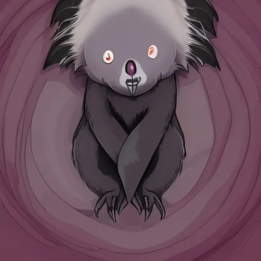 Prompt: a vampire koala, digital art, anime art style