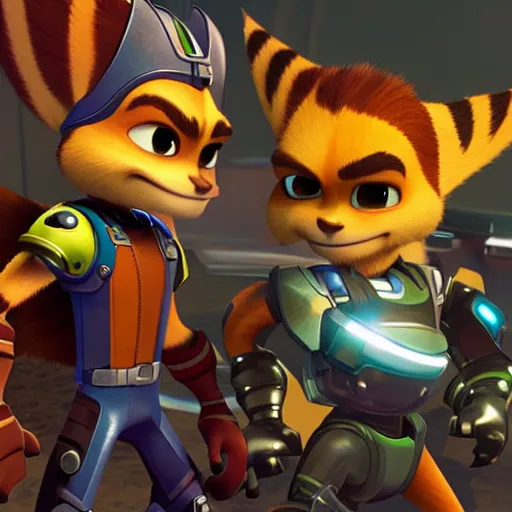 Prompt: ratchet & clank as drawn by crain mccracken