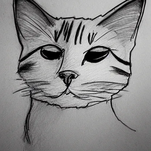 Angry cat, Here is a pencil drawing of a cat.The use of col…