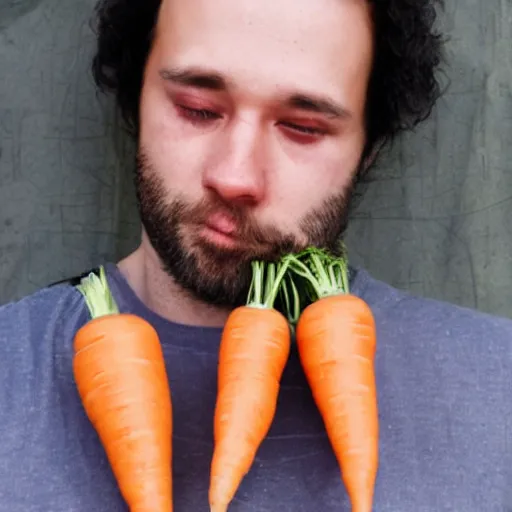 Image similar to man who has carrots instead of eyes