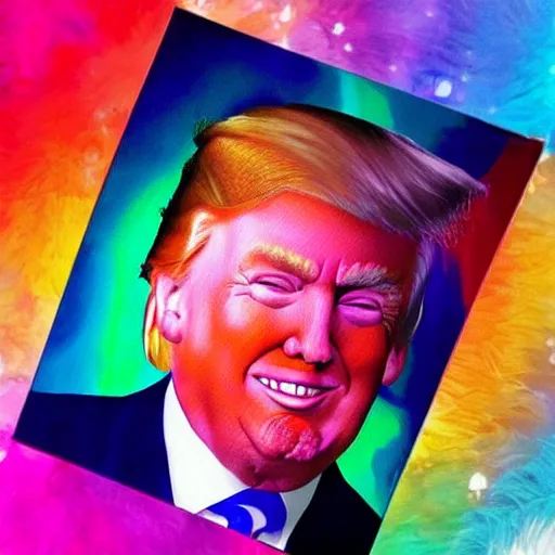 Prompt: “ donald trump painted by lisa frank ”