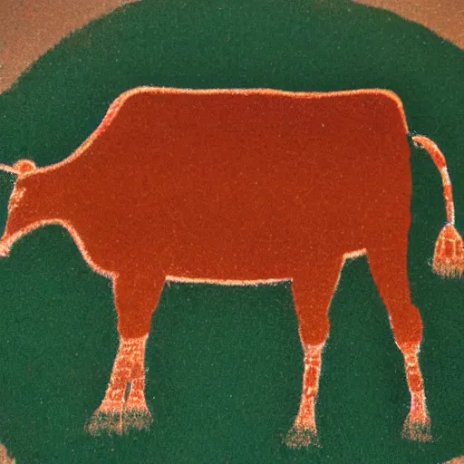 Image similar to sand painting of cow