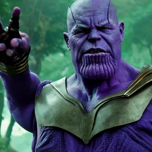 Image similar to Thanos as Frodo Baggins