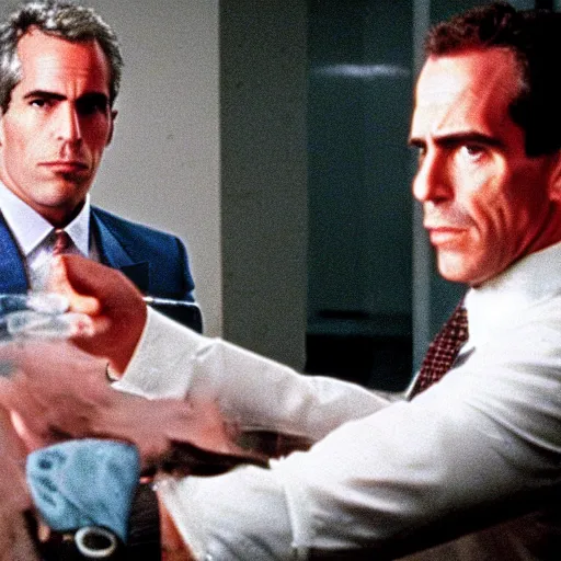 Image similar to Jeffrey Epstein in American Psycho (1999)