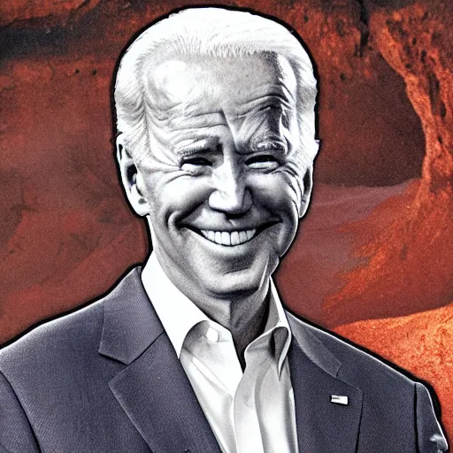 Prompt: joe biden, cave painting