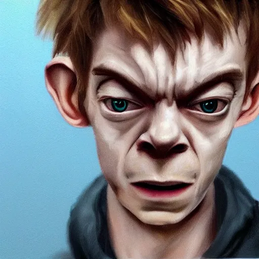 Image similar to detailed portrait of thomas sangster as gollum