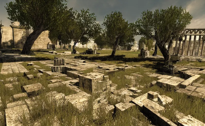 Image similar to the talos principle puzzle screenshot, high resolution