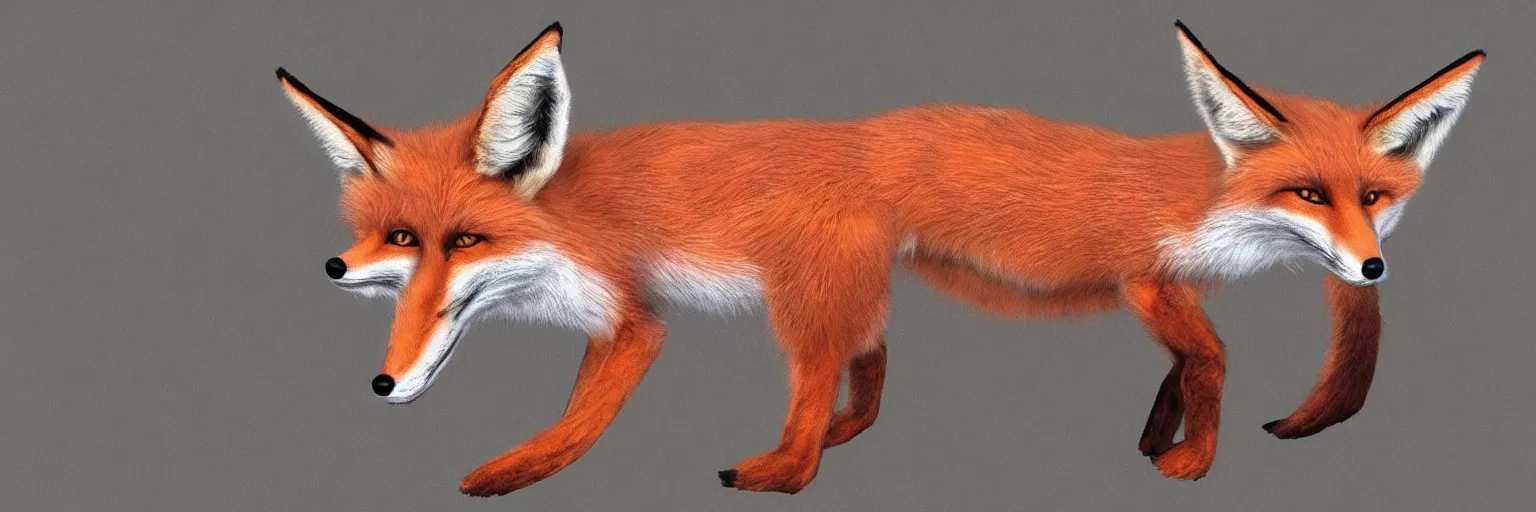 Image similar to a photorealistic humanoid fox, antrophomorphic