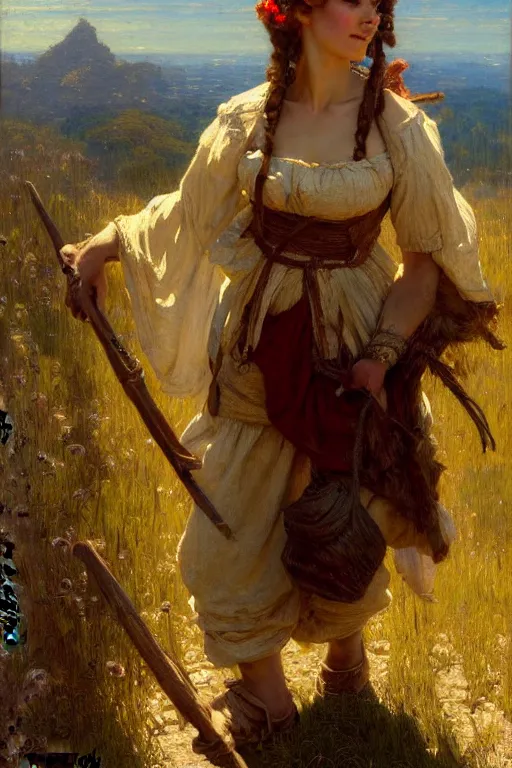 Image similar to peasant maid, highly detailed painting by gaston bussiere, craig mullins, j. c. leyendecker 8 k