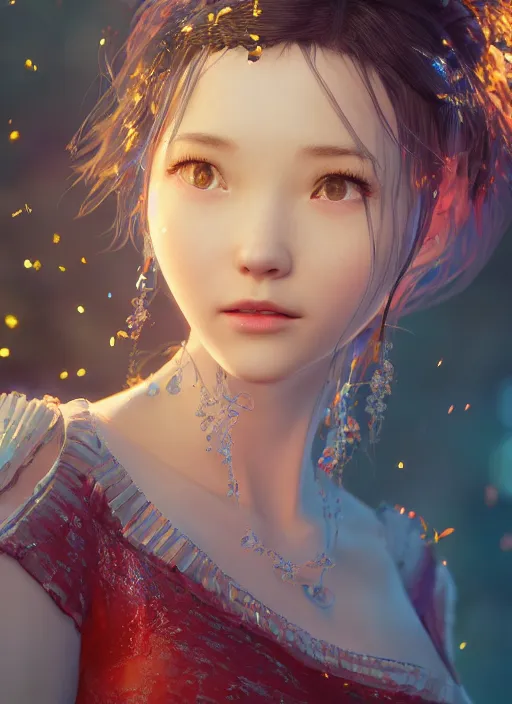 Prompt: iu, smooth vibrancy, high detail texture, lighting, 8 k, hyper detailed, digital art, trending in artstation, cinematic lighting, studio quality, smooth render, unreal engine 5 rendered, octane rendered, art style by popularity _ choi and klimt and nixeu and ian sprigger and wlop and krenz cushart