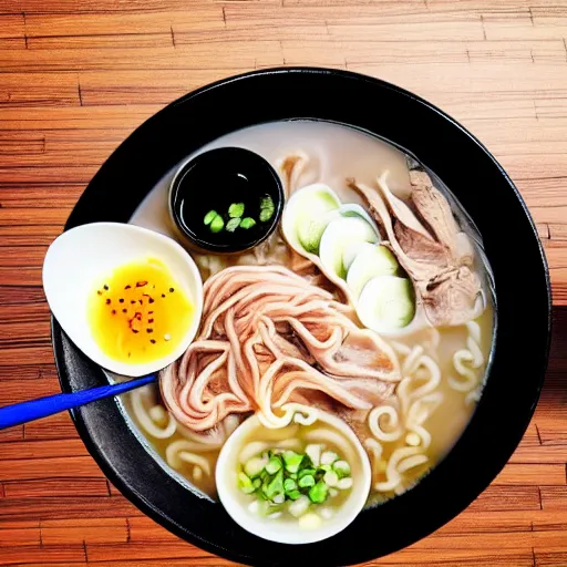 Prompt: bowl of tonkotsu ramen with chashu, as animated by pixar - 9